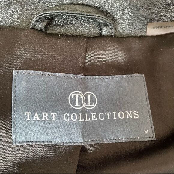 Tart Collections Vegan Leather Suede Moto Women's Jacket Black (Size M) - Picture 10 of 11